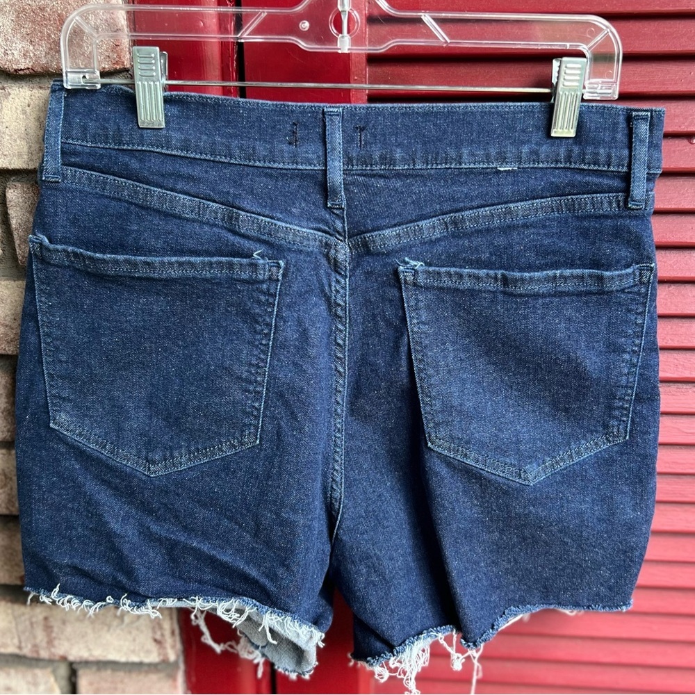 Express Blue High Waist Denim Shorts size 10 Hyper stretch Shortie - Picture 3 of 6
